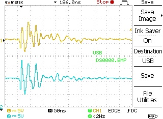 spike on step lines when firing laser pulse (without filters)