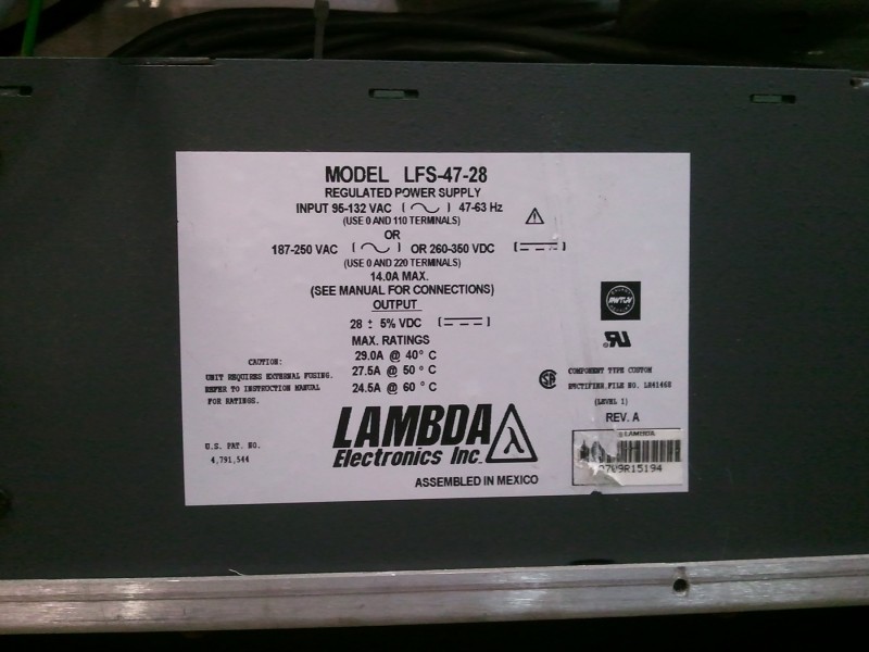 Laser power supply.