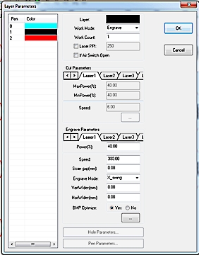 Here are my layer parameters in LaserCAD