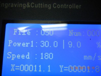 this are the original settings:<br /> power 30/9%, speed 180mm/s