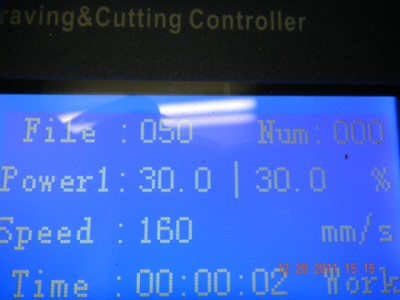 here changing on his own to <br />power 30/30 and speed to 160mm/s