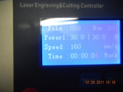 here in sec 6, changing on his own again to power 30/30 and speed to 160mm/s