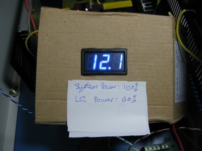 20% power on LaserCad,100% on System setup