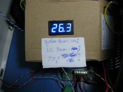 75% power on LaserCad,100% on System setup
